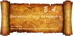 Berekszászi Alexandra névjegykártya